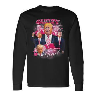 Vintage Donald Trump Shot Guilty Of Stealing My Heart Long Sleeve T-Shirt - Monsterry UK