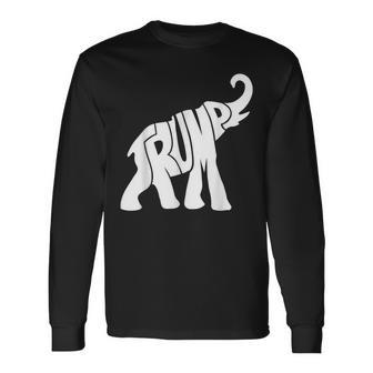 Vintage Donald Trump Vote 2024 Elephant Republican President Long Sleeve T-Shirt - Monsterry DE
