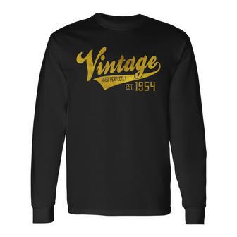 Vintage Est 1954 Aged 70 Yrs Old Bday 70Th Birthday Long Sleeve T-Shirt - Monsterry