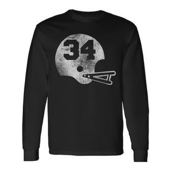 Vintage Football Jersey Number 34 Player Number Long Sleeve T-Shirt - Monsterry