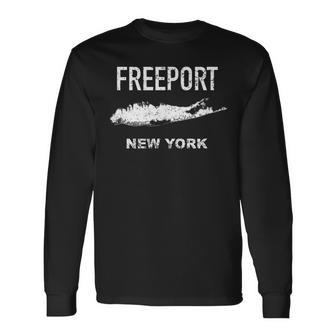 Vintage Freeport Long Island New York Long Sleeve T-Shirt - Monsterry AU