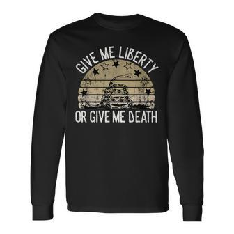 Vintage Give Me Liberty Or Give Me Death Women Long Sleeve T-Shirt - Monsterry DE