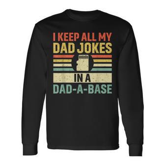 Vintage Ich Behalte Alle Meine Papa-Witze In Einem Langarmshirts - Geschenkecke