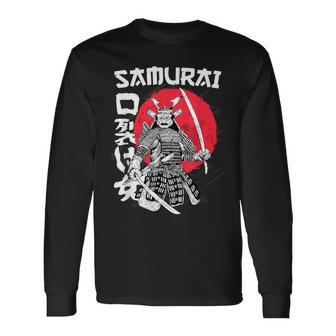 Vintage Japanese Samurai Retro Kanji Warrior Japan Sword Long Sleeve T-Shirt - Monsterry