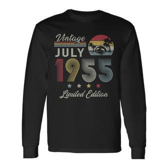 Vintage July 1955 66Th Birthday Retro 66 Years Old Long Sleeve T-Shirt - Monsterry DE