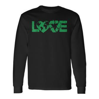 Vintage Love Earth Day April 22 2024 Recycle Save The Planet Long Sleeve T-Shirt - Seseable