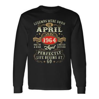 Vintage Made In April 1964 60Th Birthday 60 Year Old Long Sleeve T-Shirt - Seseable