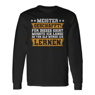 Vintage Meister Geschafft Graduation Saying Meiterti Langarmshirts - Seseable