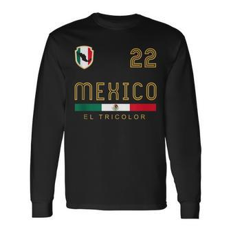 Vintage Mexico Jersey Futbol Soccer Flag Fan Long Sleeve T-Shirt - Monsterry UK