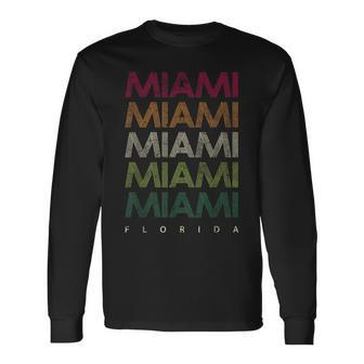 Vintage Miami Beach T I Love Miami Florida Miami Long Sleeve T-Shirt - Monsterry UK