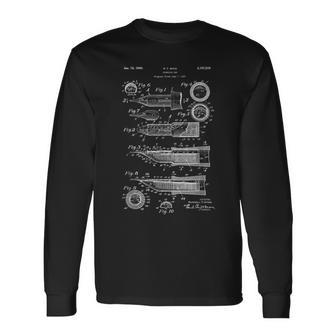 Vintage Patent Drawing Fountain Pen Long Sleeve T-Shirt - Monsterry