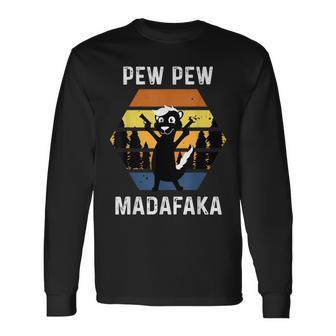 Vintage Pew Pew Madafakas Pew Skunk Long Sleeve T-Shirt - Monsterry DE