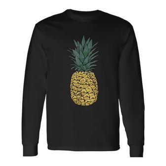 Vintage Pineapple T Cute Fruit Food Clothing Pajama Long Sleeve T-Shirt - Monsterry