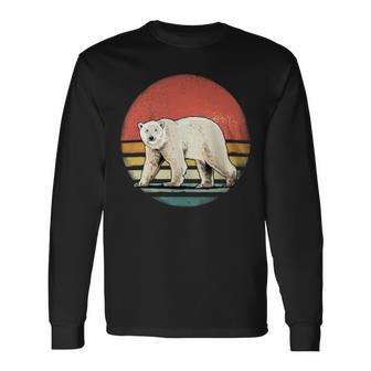 Vintage Polar Bear Retro Arctic Animal Bear Lover Long Sleeve T-Shirt - Monsterry