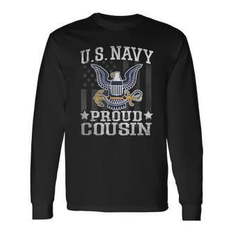 Vintage Proud Cousin Us Navy Usn T Long Sleeve T-Shirt - Monsterry