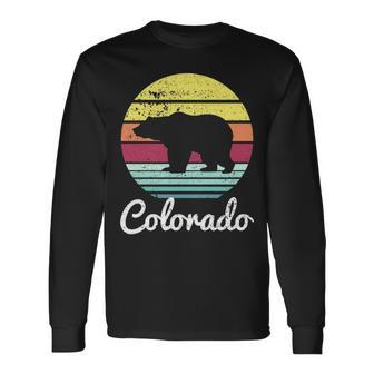 Vintage Retro Co Colorado Wildlife Bear Adventure Long Sleeve T-Shirt | Mazezy