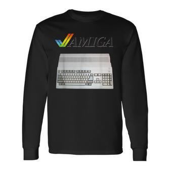 Vintage Retro Computer Amiga 80S Nerd Langarmshirts - Seseable