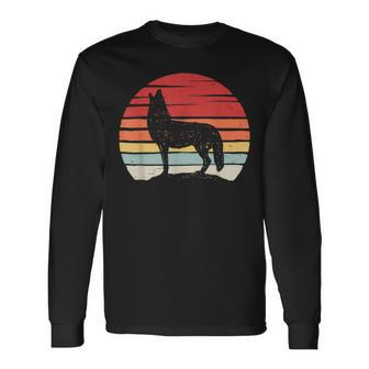 Vintage Retro Coyote Long Sleeve T-Shirt - Monsterry CA