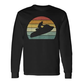 Vintage Retro Jet Ski Athletic Beach Summer Sports Jet Ski Long Sleeve T-Shirt - Monsterry