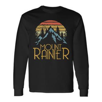 Vintage Retro Mount Rainier National Park Wa Mountains Long Sleeve T-Shirt - Monsterry UK