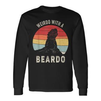 Vintage Retro Weirdo With A Beardo Bearded Dragon Long Sleeve T-Shirt - Monsterry UK