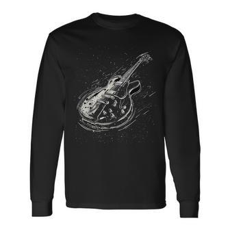Vintage Rock Music Lover Distressed Guitar Rocker Spirit Long Sleeve T-Shirt - Monsterry DE