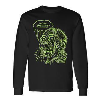 Vintage Scary Movie Graphic Horror Zombie Movie Long Sleeve T-Shirt - Monsterry UK