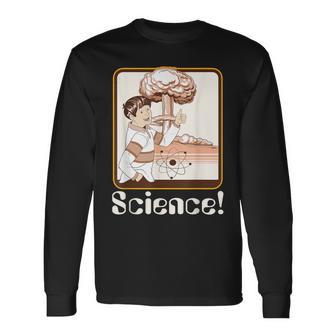 Vintage Science Atomic Bomb Retro Nerd Geek Long Sleeve T-Shirt - Monsterry