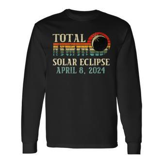 Vintage Solar Eclipse 2024 Totality Forest April 8 2024 Long Sleeve T-Shirt - Seseable
