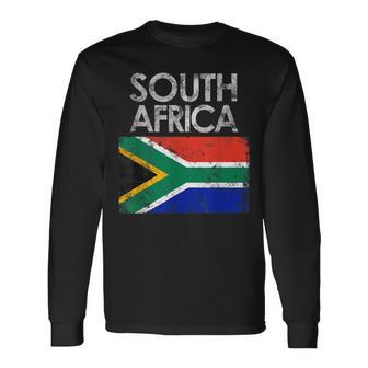 Vintage South Africa African Flag Pride Long Sleeve T-Shirt - Monsterry AU