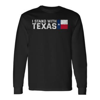 Vintage I Stand With Texas Usa United States Of America Long Sleeve T-Shirt - Monsterry CA