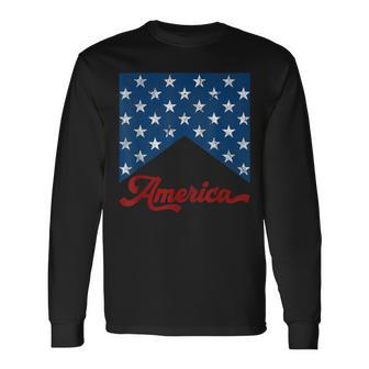 Vintage Style American Flag Independence Day 4Th Of July Long Sleeve T-Shirt - Monsterry AU