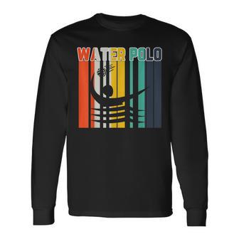 Vintage Style Water Polo Silhouette Water Polo Long Sleeve T-Shirt - Monsterry