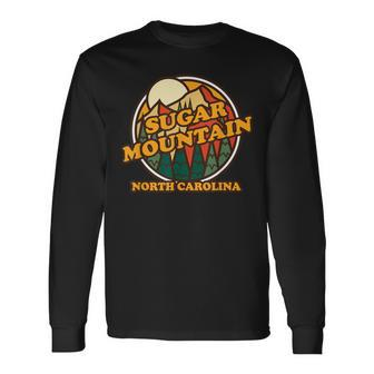 Vintage Sugar Mountain North Carolina Mountain Hiking Print Long Sleeve T-Shirt - Monsterry UK