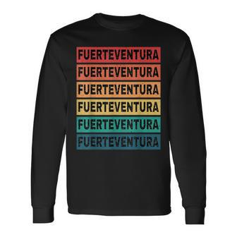 Vintage Sunset Spanish Holiday Espania Fuerteventura Spain Long Sleeve T-Shirt - Monsterry AU