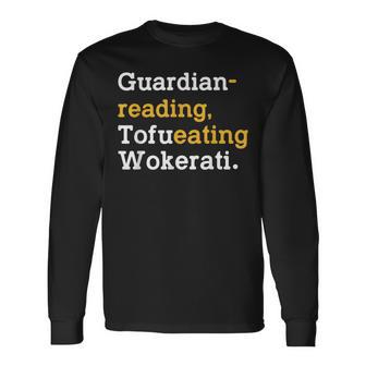 Vintage T Guardian Reading Tofu Eating Wokerati Long Sleeve T-Shirt - Monsterry CA