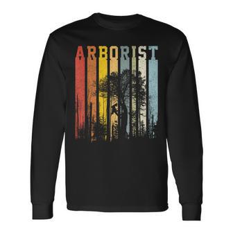 Vintage Text Stripes Arborist Langarmshirts - Seseable