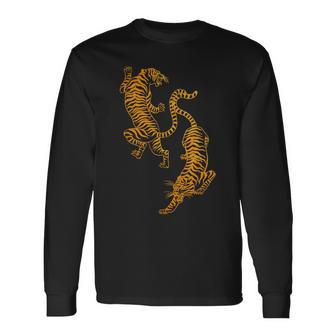 Vintage Tiger Chinese Tiger Fashion Aesthetic Top Long Sleeve T-Shirt - Monsterry UK