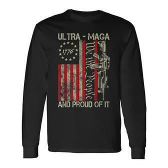 Vintage Ultra Maga Old American Flag 1776 We The People Usa Long Sleeve T-Shirt - Monsterry
