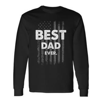 Vintage Us Flag Fathers Day Fathers Birthday Fathers Day Long Sleeve T-Shirt - Thegiftio UK