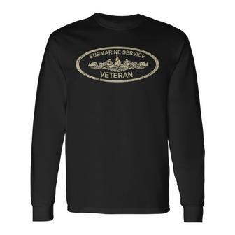 Vintage Us Navy Submarine Service Veteran T Long Sleeve T-Shirt - Monsterry AU
