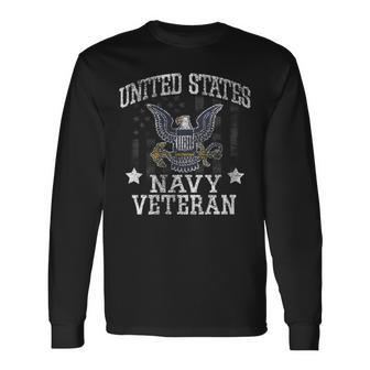 Vintage Us Navy Veteran T Usn Long Sleeve T-Shirt - Monsterry AU