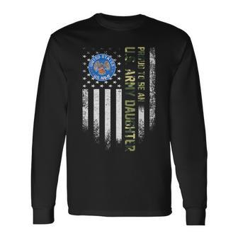 Vintage Usa American Flag Proud To Be An Us Army Daughter Long Sleeve T-Shirt - Monsterry