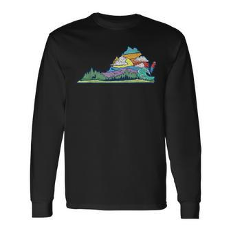 Vintage Virginia Outdoors & Nature Lover Retro 80S Graphic Long Sleeve T-Shirt - Monsterry AU
