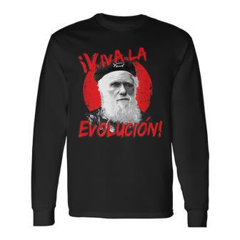 Viva La Evolución Darwin Camiseta de manga larga - Regaloses
