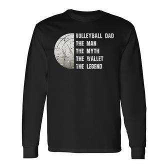 Volleyball Dad The Man The Myth The Wallet Fathers Day Long Sleeve T-Shirt - Thegiftio