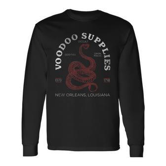 Voodoo Supplies New Orleans Louisiana Creepy Occult Lover Long Sleeve T-Shirt - Monsterry AU