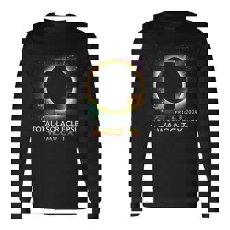 Waco Texas Totality Total Solar Eclipse April 8 2024 Long Sleeve T-Shirt | Mazezy