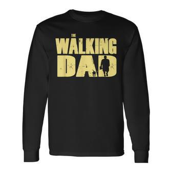 The Walking Dad With Dog For Walkies Long Sleeve T-Shirt - Monsterry DE