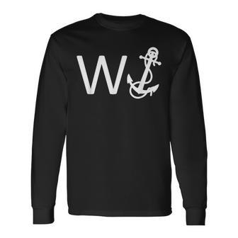 Wanker W Anchor Offensive Long Sleeve T-Shirt - Thegiftio UK